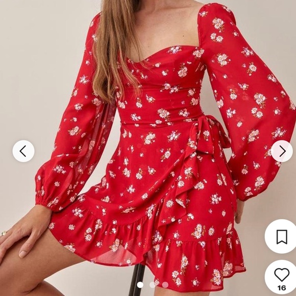 Reformation Cammi Dress (red) - Picture 2 of 9